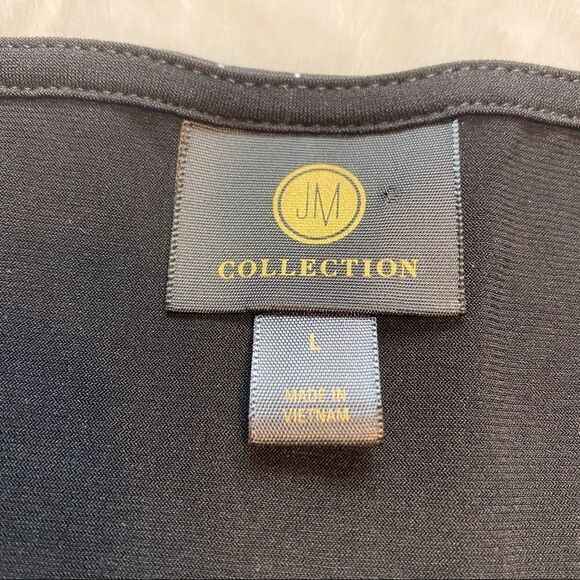 JM Collection Black With Silver Accents Flared Sleeve Tunic/Dress Size Large - Picture 3 of 13